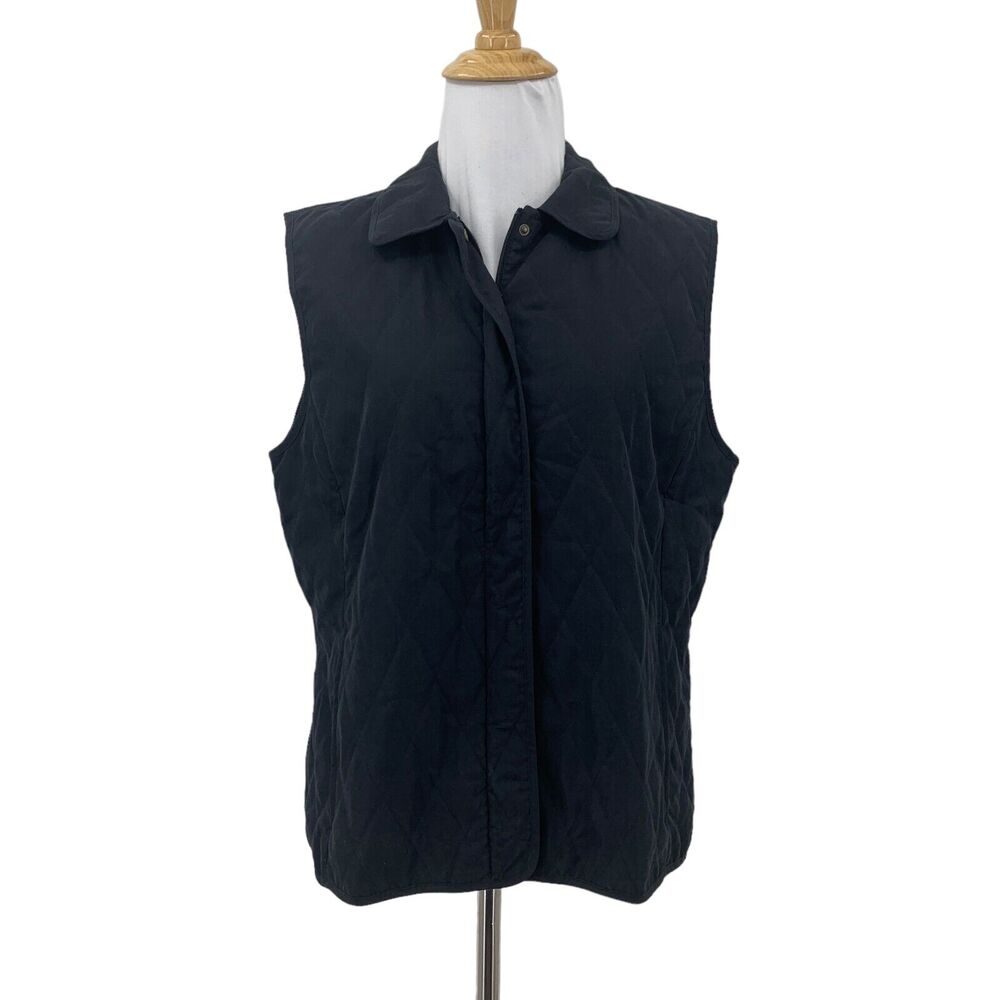 EP Pro Quilted Golf Jacket Womens M Medium Full Zip Snap Button Sleeveless Vest